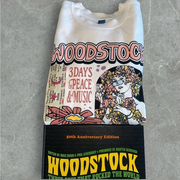 Vintage-Inspired Woodstock Sweatshirt & 50th Anniversary Book Bundle (Kid) - Picture 1 of 3